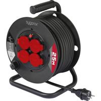 Sygonix SY-10236129 Kabelhaspel 25 m Zwart Randaarde stekker - thumbnail