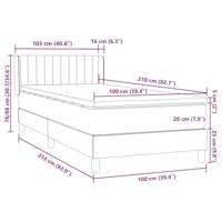 Boxspring met matras fluweel donkergrijs 100x210 cm - thumbnail