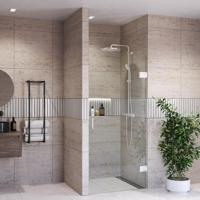 Douchedeur BWS Portos Profielloos RVS Look 90x200 cm Helder Glas 8 mm Nano Coating - thumbnail