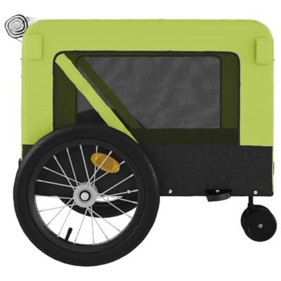 Hondenfietstrailer oxford stof en ijzer groen en zwart - thumbnail
