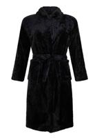 Zwarte fleece badjas tieners - capuchon badjas-M (7-8 jaar) - thumbnail