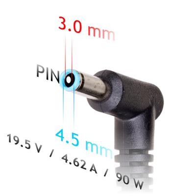 Akyga notebook power adapter AK-ND-26 19.5V/4.62A 90W 4.5x3.0 mm + pin HP netvoeding & inverter Binnen Zwart