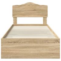 Bedframe met hoofdeinde Sonoma Eiken 90 x 190 cm Bewerkt hout - thumbnail