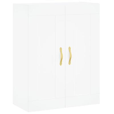 Hoge kast 69,5x34x180 cm bewerkt hout wit