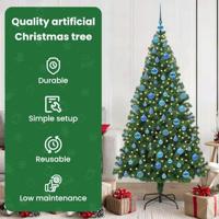 VidaXL Kunstkerstboom groen 180 cm pvc en staal en kunststof - thumbnail