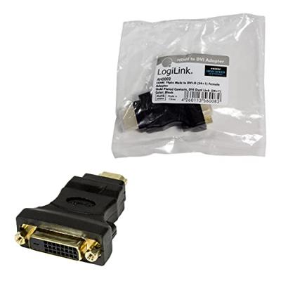 LogiLink AH0002 DVI / HDMI Adapter [1x DVI-bus 24+1-polig - 1x HDMI-stekker] Zwart