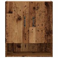 Wandkast 60x31x70 cm bewerkt hout oud houtkleurig - thumbnail