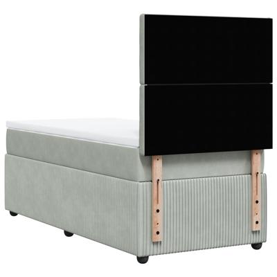 Boxspring met matras fluweel lichtgrijs 140x190 cm