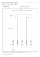 Lucide BERLIANE - Hanglamp - LED Dimb. - 5x4W 2700K - Met vervangbare LED-module - Transparant | Essential - thumbnail