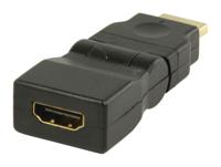Flexibele adapter HDMI male naar HDMI female verguld - thumbnail