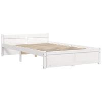 Bedframe massief hout wit 120x190 cm - thumbnail