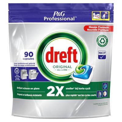 Dreft Original Regular vaatwastabletten, pak van 90 capsules