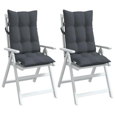 VidaXL Stoelkussens 2 st hoge rug oxford stof antracietkleurig