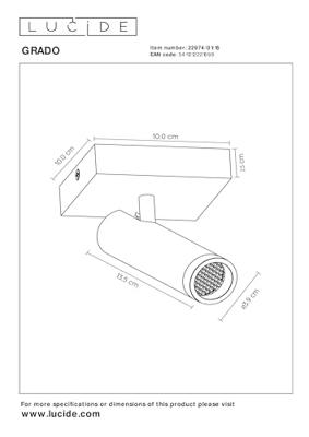 Lucide GRADO - Plafondspot - 1xGU10 (MR11) - Grijs ijzer