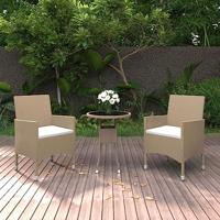 3-delige Tuinset poly rattan beige - thumbnail