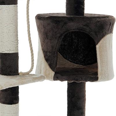 Krabpaal, kattenkrabpaal, kattenpaal, 112 cm, bruin/beige