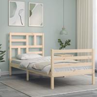 Bedframe met hoofdbord massief hout - thumbnail