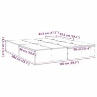 Bedframe met opbergruimte Wit 180 x 200 cm Bewerkt hout - thumbnail