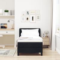 Boxspringbed met matras met matras Zwart 80 x 200 cm Stof - thumbnail