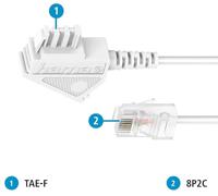 Hama DSL Aansluitkabel [1x Telefoonstekker Duitsland (TAE-F) - 1x RJ45-stekker 8p2c] 6 m Wit - thumbnail