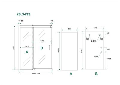 Wiesbaden Softclose 2.0 schuifdeur helder glas 120x200 cm