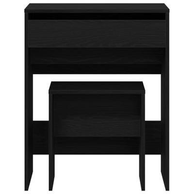 Kaptafel met lade Zwart eiken 60 x 40 x 75 cm Bewerkt hout Kaptafel met lade Zwart eiken 60 x 40 x 75 cm Bewerkt hout