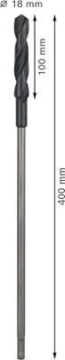 Bosch Accessoires Bekisting- en installatieboren, SDS-plus 18 x 400 mm 1st - 2608597408 Bosch Accessoires Bekisting- en installatieboren, SDS-plus 18 x 400 mm 1st - 2608597408