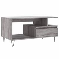 Salontafel 90x49x45 cm bewerkt hout grijs sonoma - thumbnail