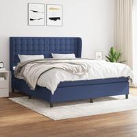 Boxspring met matras stof blauw 180x200 cm - thumbnail