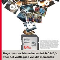 Sandisk SDXC Ultra 64GB 140mb/s C10 UHS-I - thumbnail