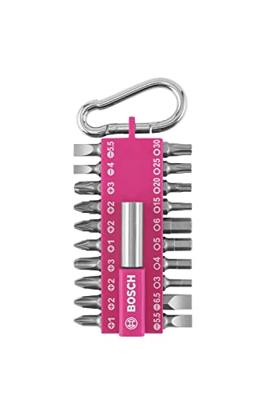 Bosch Accessoires Bosch schroefbitset | roze | met karabijnhaak | 21-delig - 2607012000