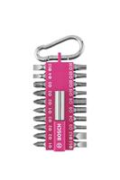 Bosch Accessoires Bosch schroefbitset | roze | met karabijnhaak | 21-delig - 2607012000 - thumbnail