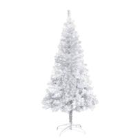 VidaXL Kunstkerstboom met standaard 150 cm pet zilverkleurig - thumbnail