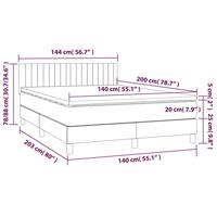 Boxspring met matras stof lichtgrijs 140x200 cm - thumbnail