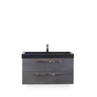 Seville Badmeubelset 100 cm - Beton Antraciet - Wastafel Hardsteen Wit Lucca - thumbnail