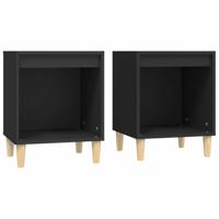 Nachtkastjes 2 st 40x35x50 cm zwart - thumbnail