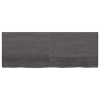 Wandschap 160x60x6 cm behandeld massief eikenhout donkergrijs - thumbnail