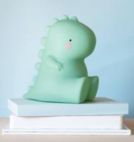 Kleine nachtlamp voor kinderen LITTLE LIGHTS T-Rex A Little Lovely Company saliegroen - thumbnail