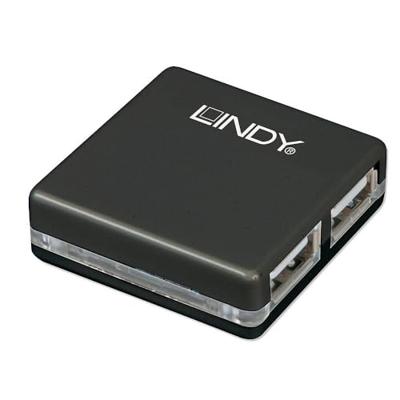LINDY 42742 USB 2.0-hub 4 poorten Zwart