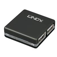 LINDY 42742 USB 2.0-hub 4 poorten Zwart - thumbnail