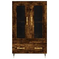 Hoge kast 69,5x31x115 cm bewerkt hout gerookt eikenkleurig - thumbnail