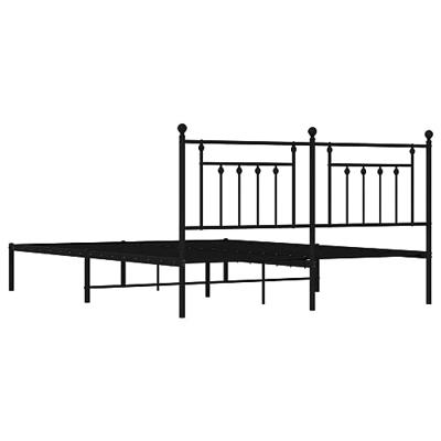 Bedframe met hoofdbord metaal zwart 160x200 cm Bedframe met hoofdbord metaal zwart 160x200 cm