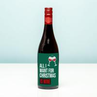 Wijnfles kerst All I want for Christmas is wine - Rood (Merlot) - thumbnail