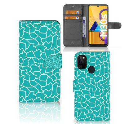 Samsung Galaxy M21 | M30s Hoesje Cracks Blue Samsung Galaxy M21 | M30s Hoesje Cracks Blue