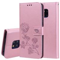 Rose reliëf horizontale Flip PU lederen draagtas voor Huawei mate 20 Pro met houder & kaartsleuven & portemonnee (Rose goud) - thumbnail