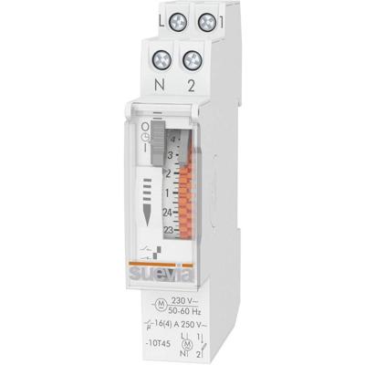 Suevia SU400132 Schakelklok voor DIN-rails DinO One D 230 V/AC Dagprogramma Suevia SU400132 Schakelklok voor DIN-rails DinO One D 230 V/AC Dagprogramma