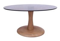 Brix Ronde Salontafel 'Faye' Glas en mangohout, 75cm - thumbnail