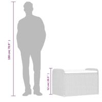 Opbergbankje met kussen 80x51x52 cm poly rattan grijs - thumbnail