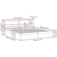 Bedframe met hoofdbord massief grenenhout 180x200 cm - thumbnail