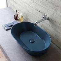 Mees design waskom ovaal mat blauw - thumbnail